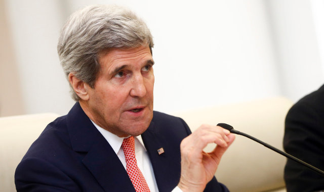 Госсекретарь США Джон Керри во время встречи в Министерстве иностранных дел в Пекине 14 февраля 2014.